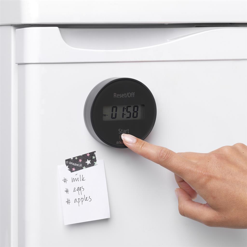 Brabantia Tasty+ Kookwekker Met Magneet Dark Grey