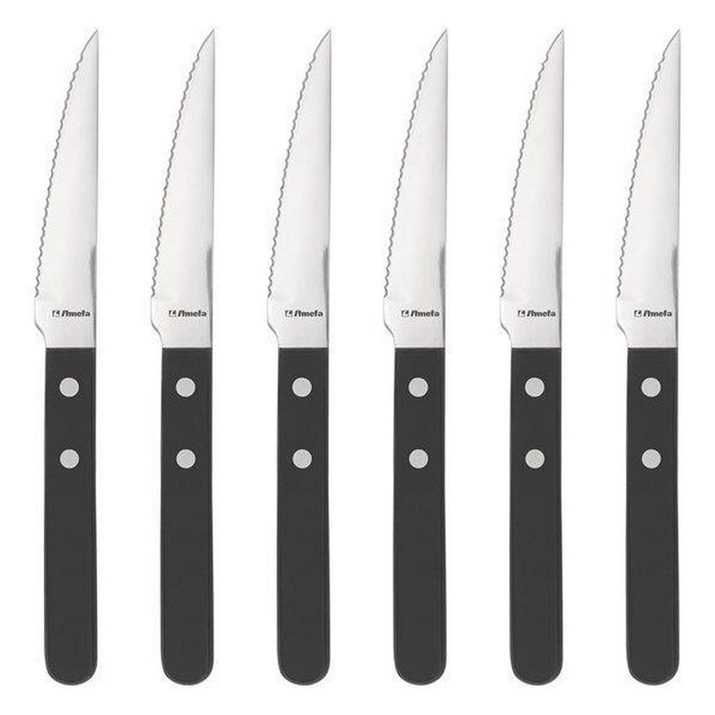 Amefa Pizza/Steak Messenset 6-Delig Zwart
