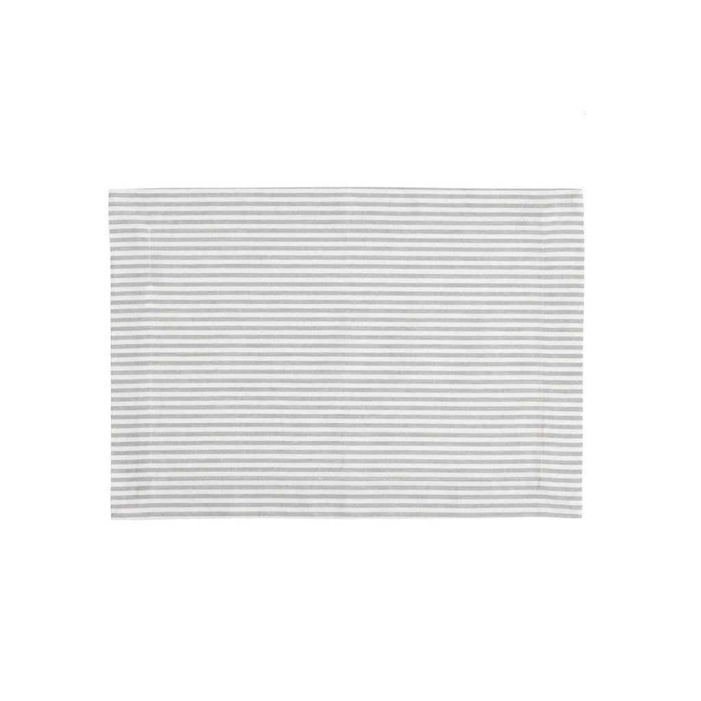 Linen&More Linen&Amp;More Placemat Streep 4 Stuks Lichtgrijs/Katoen