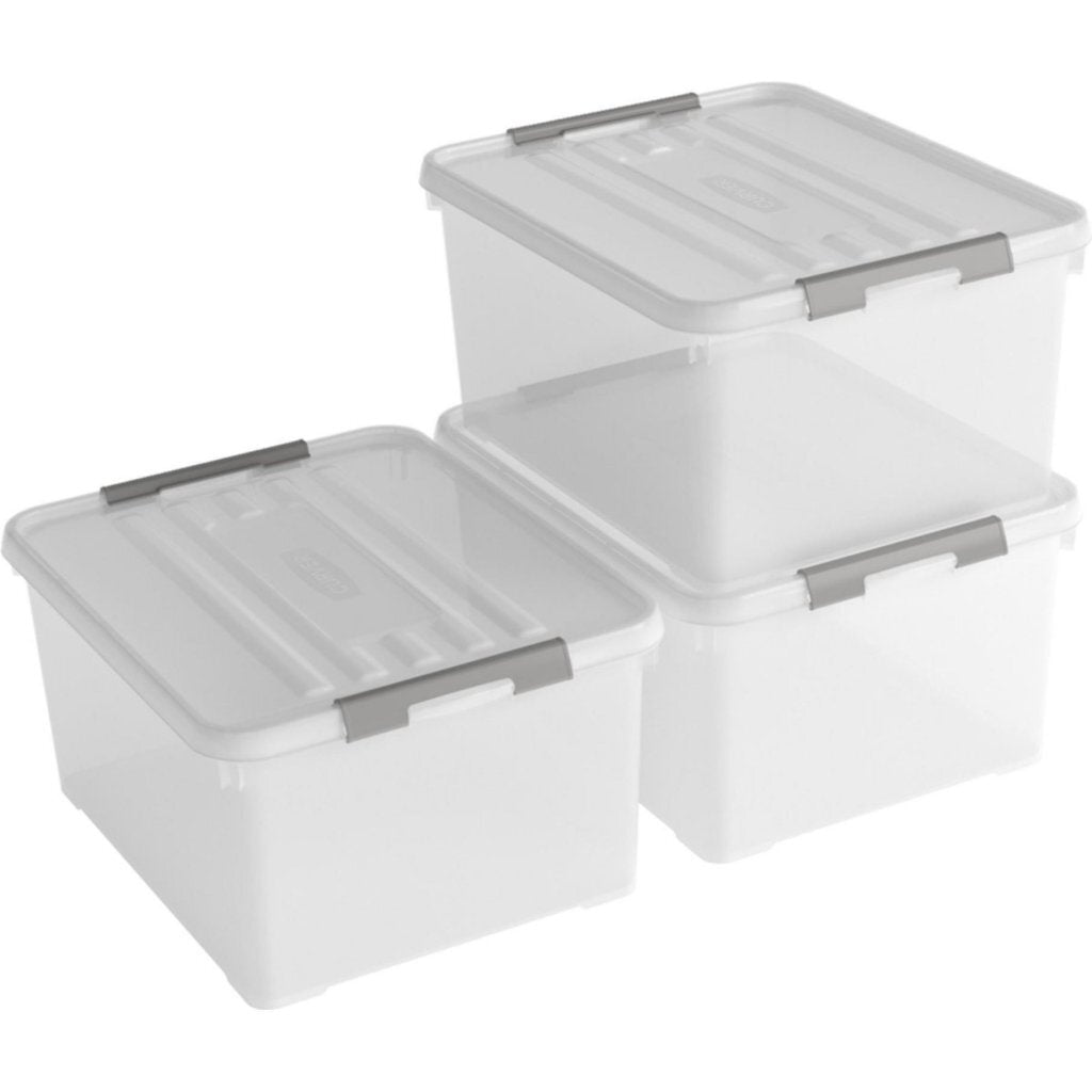 Curver Handy+ Opbergboxen 3X35L Transparant/Grijs