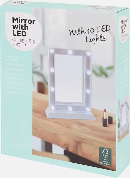 Make-up spiegel met LED verlichting - 25x6,5x33 cm