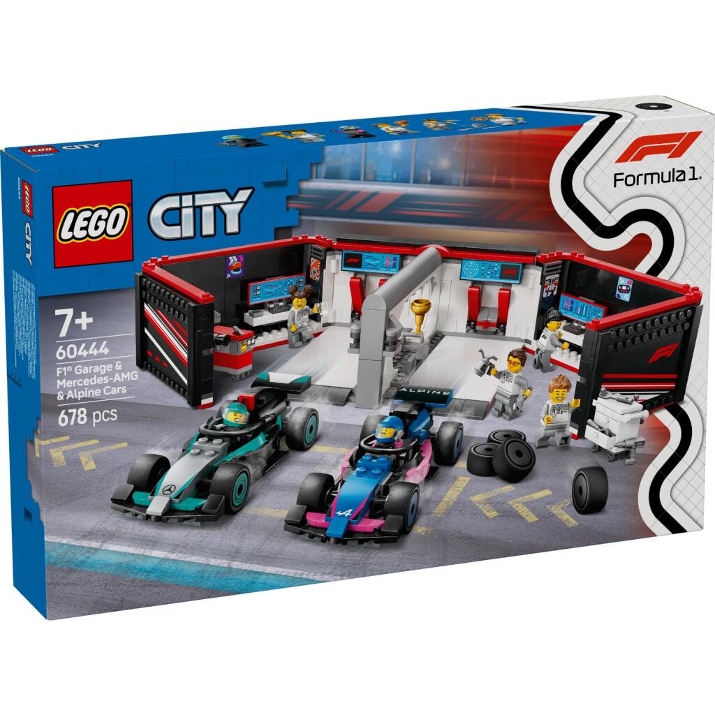 Lego City 60444 F1 Garage Met Mercedes-Amg En Alpine Auto'S