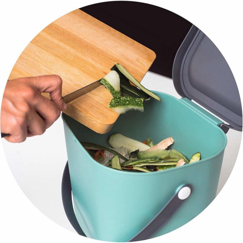 Rotho Albula Bioafvalbak 6L Groen/Antraciet