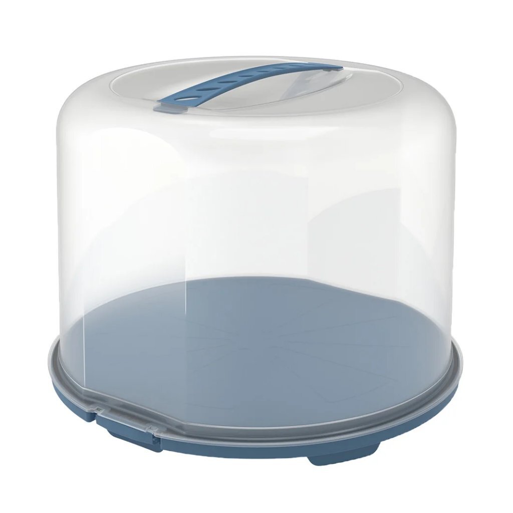 Rotho Fresh Taartdoos Xl 35.5X34.5X26 Cm Horizon Blauw/Transparant