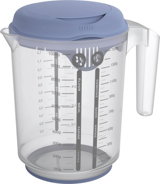 Rotho Fresh Mixbeker Met Spatdeksel 1,5L Horizon Blauw