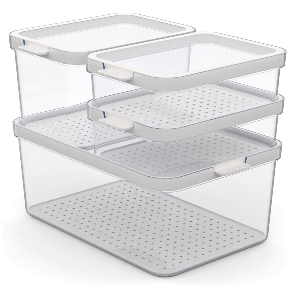 Rotho Cauma Set Koelkastorganizer 4.65L + 2.15L + 2X 1.2L Transparant