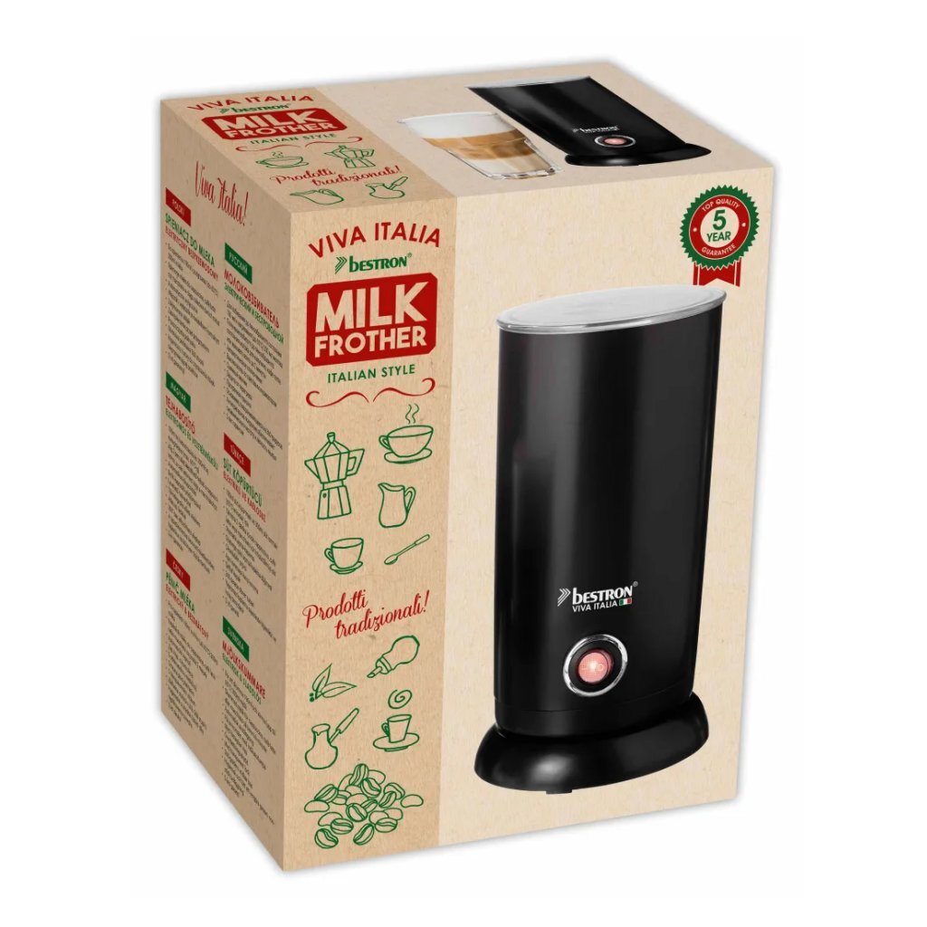 Bestron Amf8050 Viva Italia Elektrische Melkopschuimer 190-300 Ml Zwart
