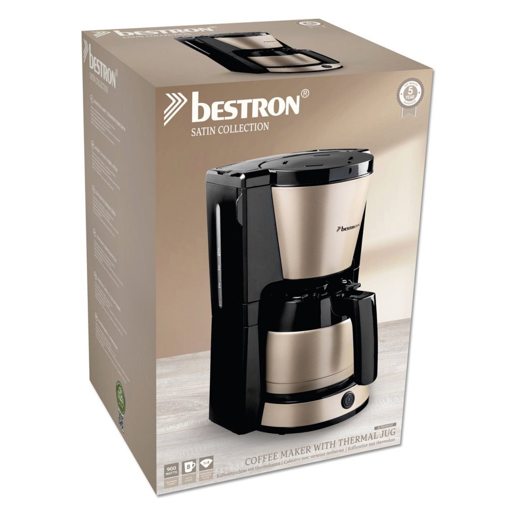 Bestron Acm1000Sat Satin Collection Koffiezetapparaat Beige/Zwart