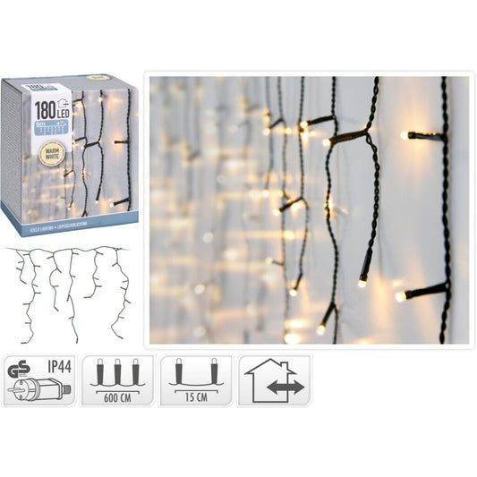 Overige Merken Kerst Ijspegelverlichting 180 Leds Binnen&Amp;Buiten Ip44 6M