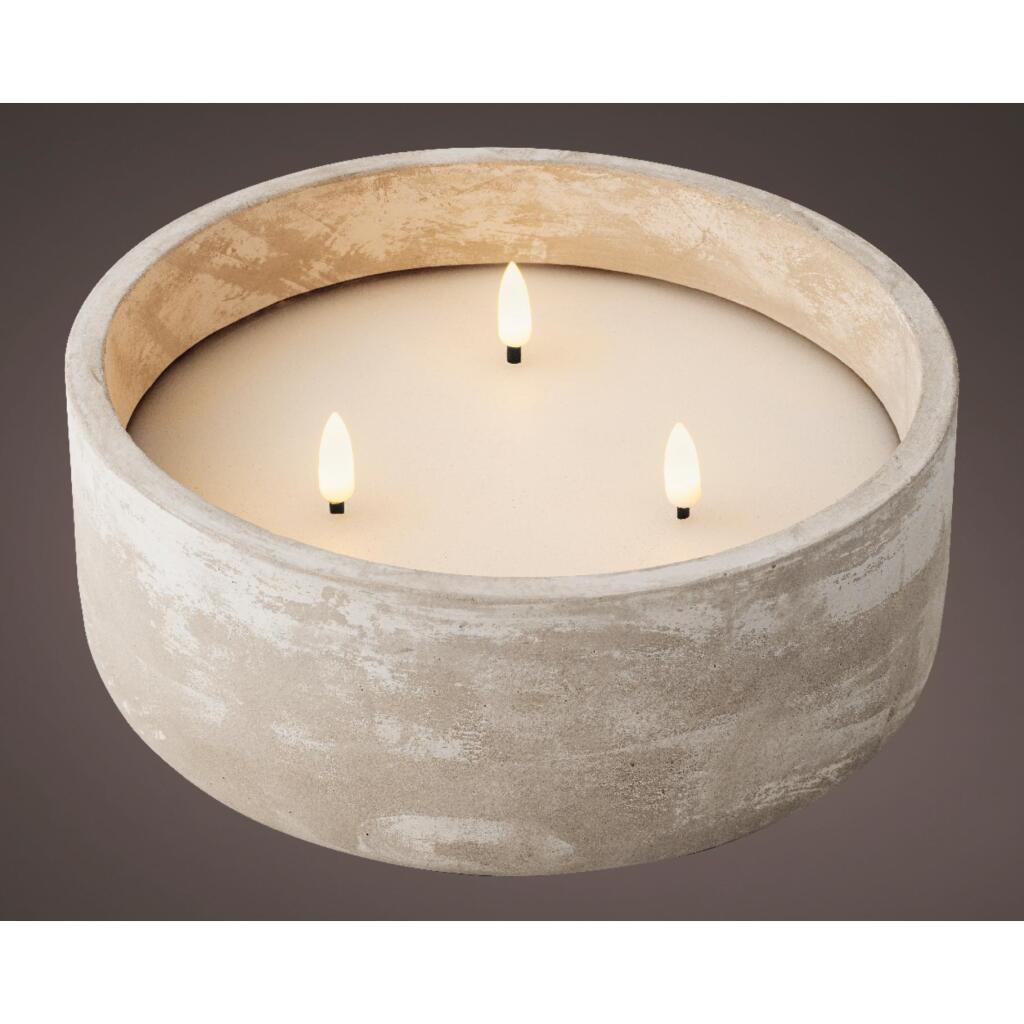 Lumineo Led Kaars Beton Voor Buiten 20X8 Cm