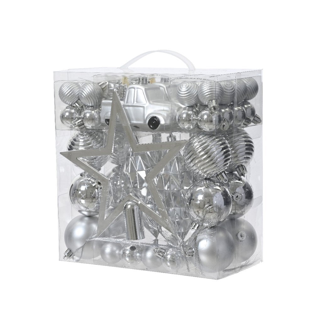 Decoris Kerstboom Decoratie 67-Delig Zilver