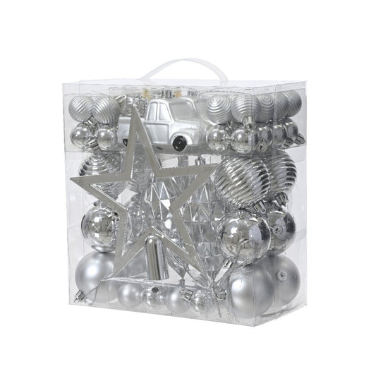 Decoris Kerstboom Decoratie 67-Delig Zilver