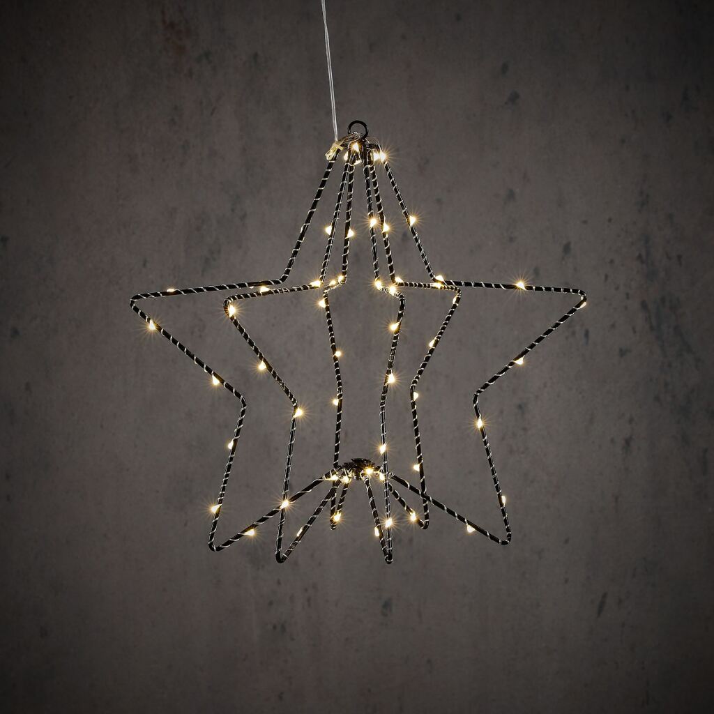 Overige Merken Led Ster Hangend 32X30 Cm 60 Leds Zwart