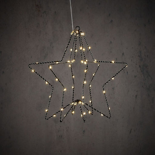 Overige Merken Led Ster Hangend 32X30 Cm 60 Leds Zwart