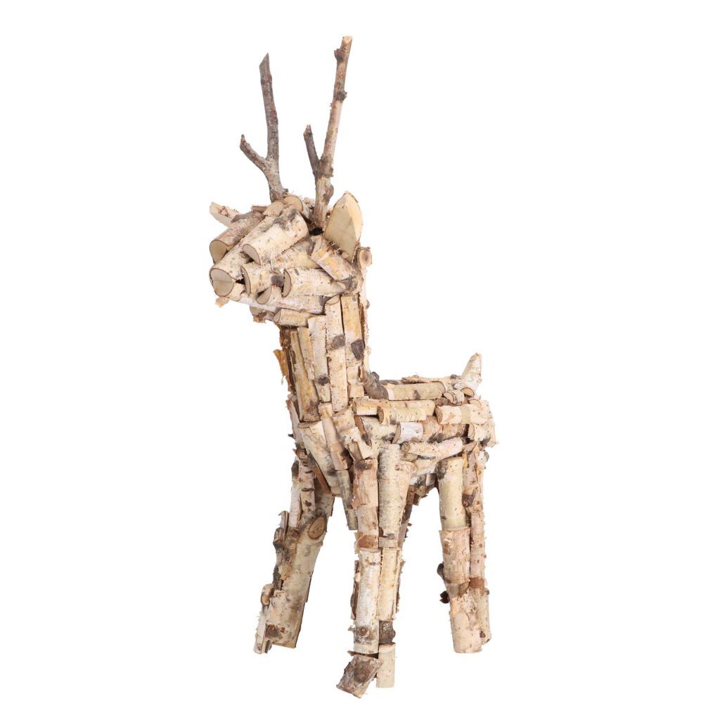 Overige Merken Kerstdecoratie Berkenhouten Rendier 60 Cm