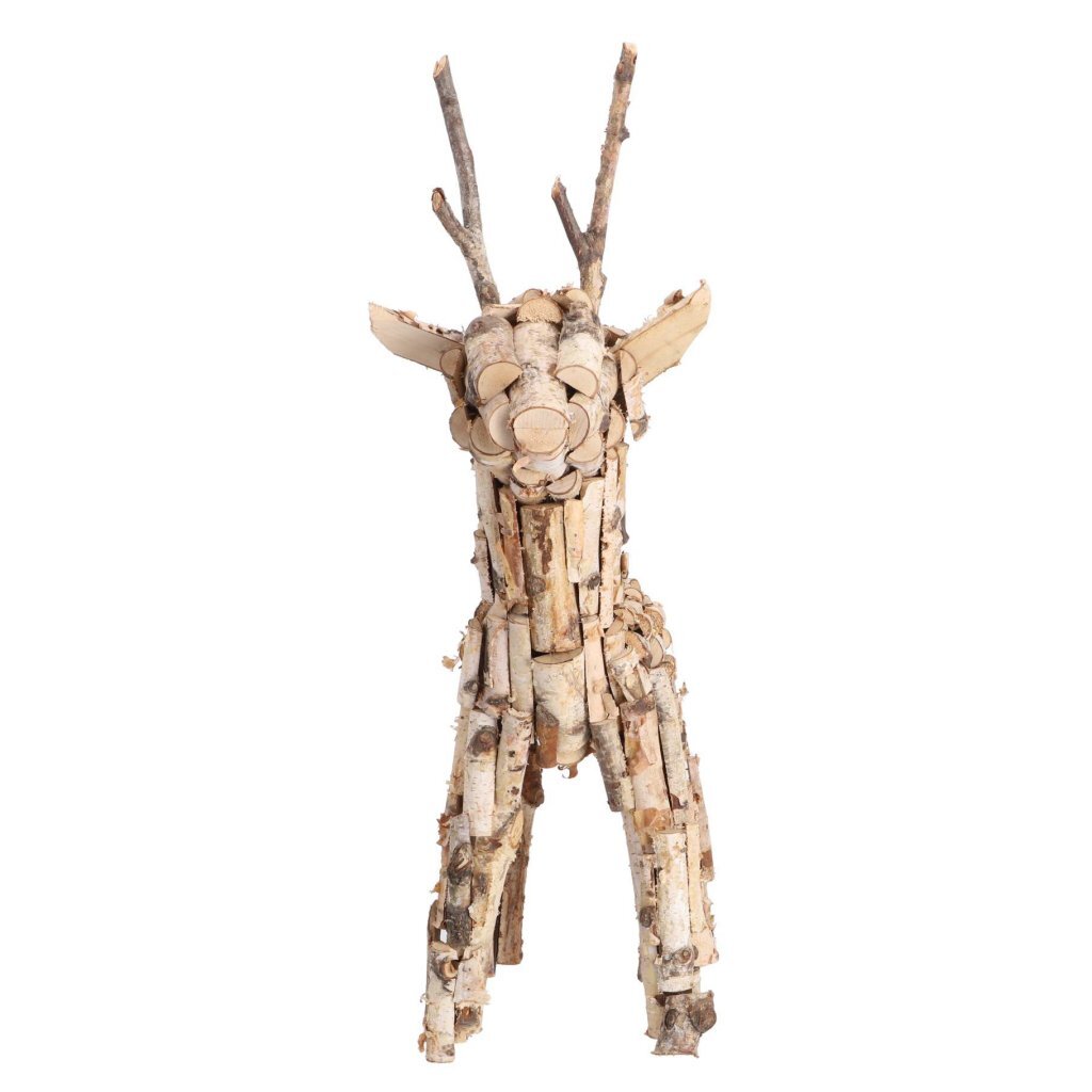 Overige Merken Kerstdecoratie Berkenhouten Rendier 60 Cm