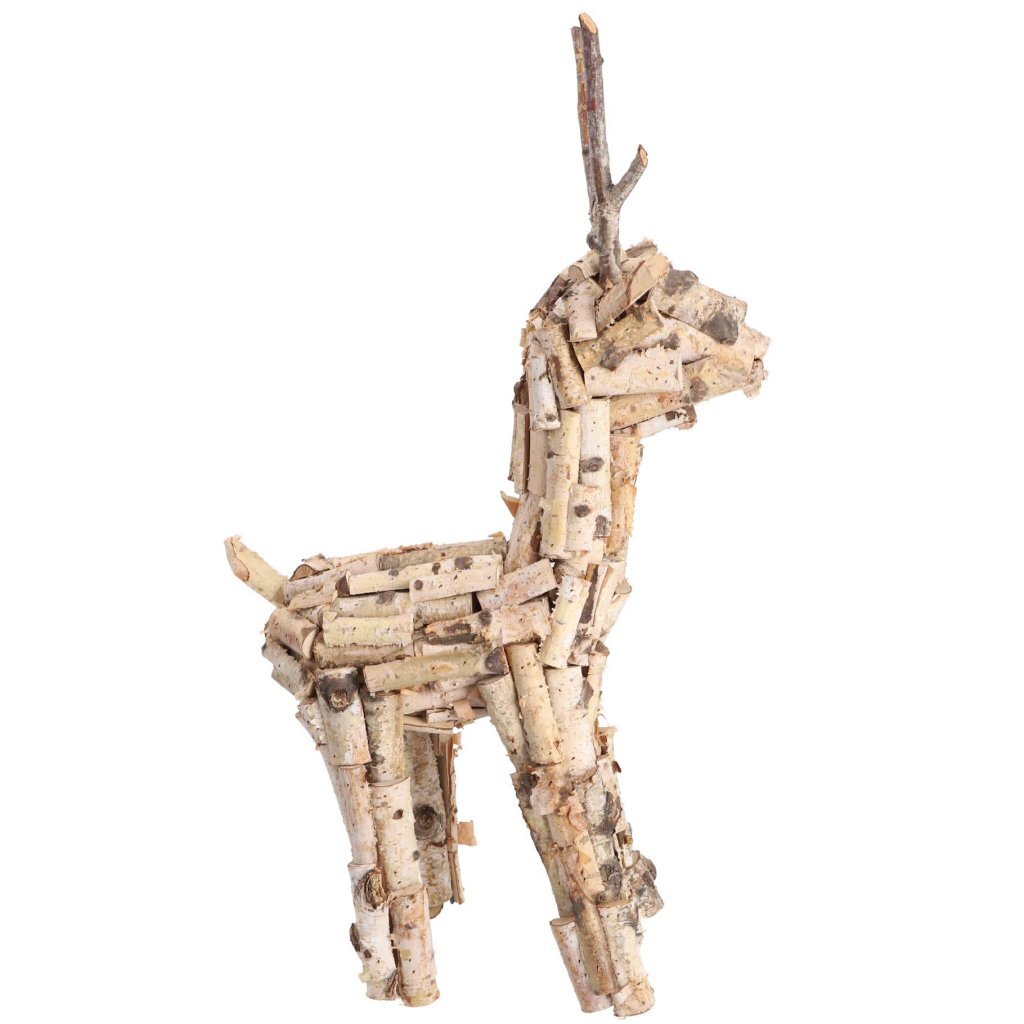 Overige Merken Kerstdecoratie Berkenhouten Rendier 60 Cm