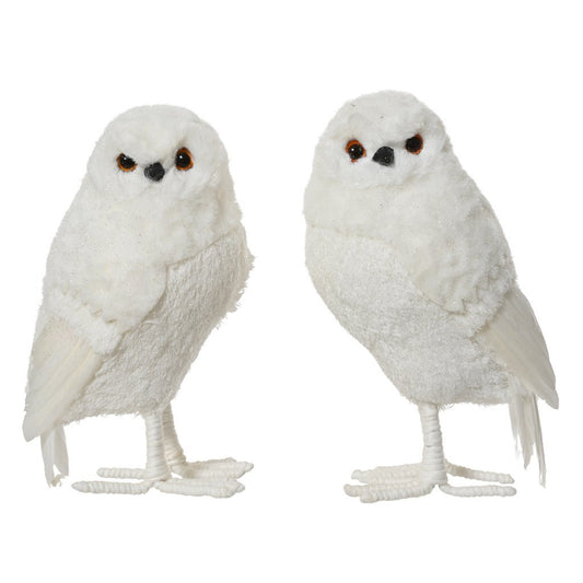 Overige Merken Decoratie Uil 9X8X15 Cm Wit Assorti