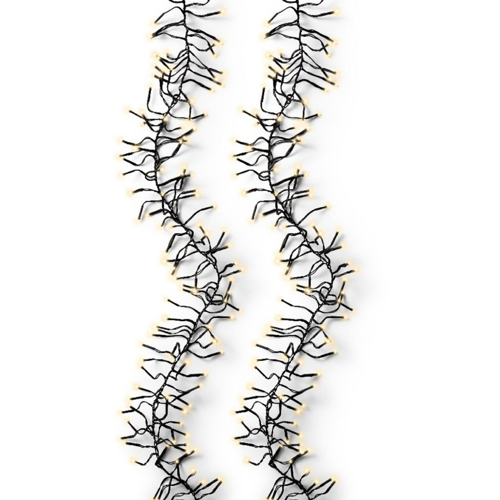 Lumineo Cluster Led Snoer Voor Buiten 2040 Leds 1900 Cm Soft Gold Licht Zwart