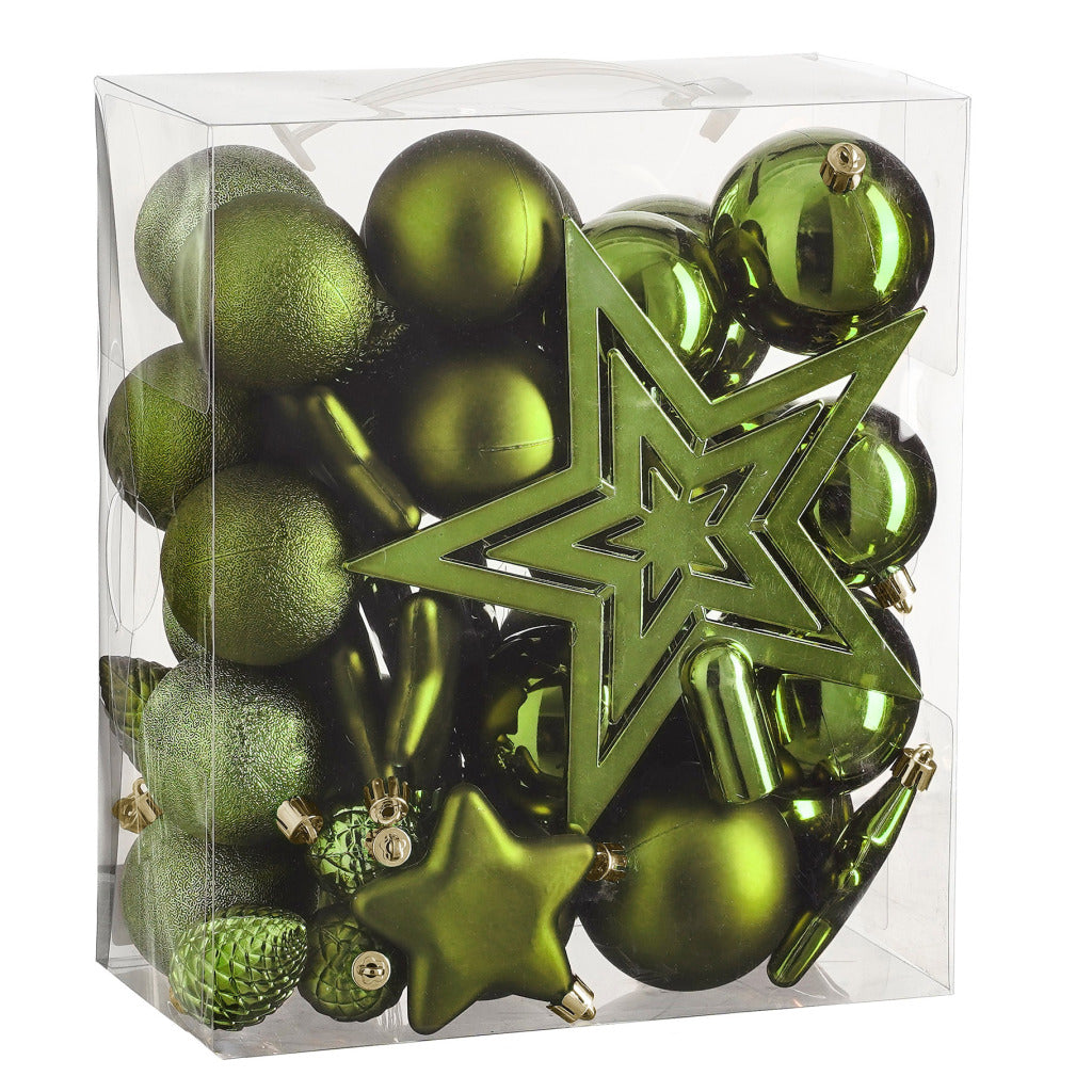 Overige Merken Kerstballen Onbreekbaar 40 Stuks Donkergroen