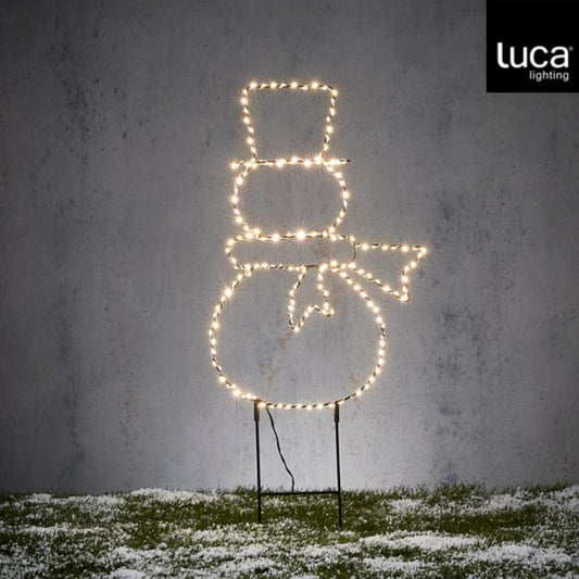 Luca Lighting Tuinsteker Led Sneeuwman 30X68.5 Cm Warm Wit Licht