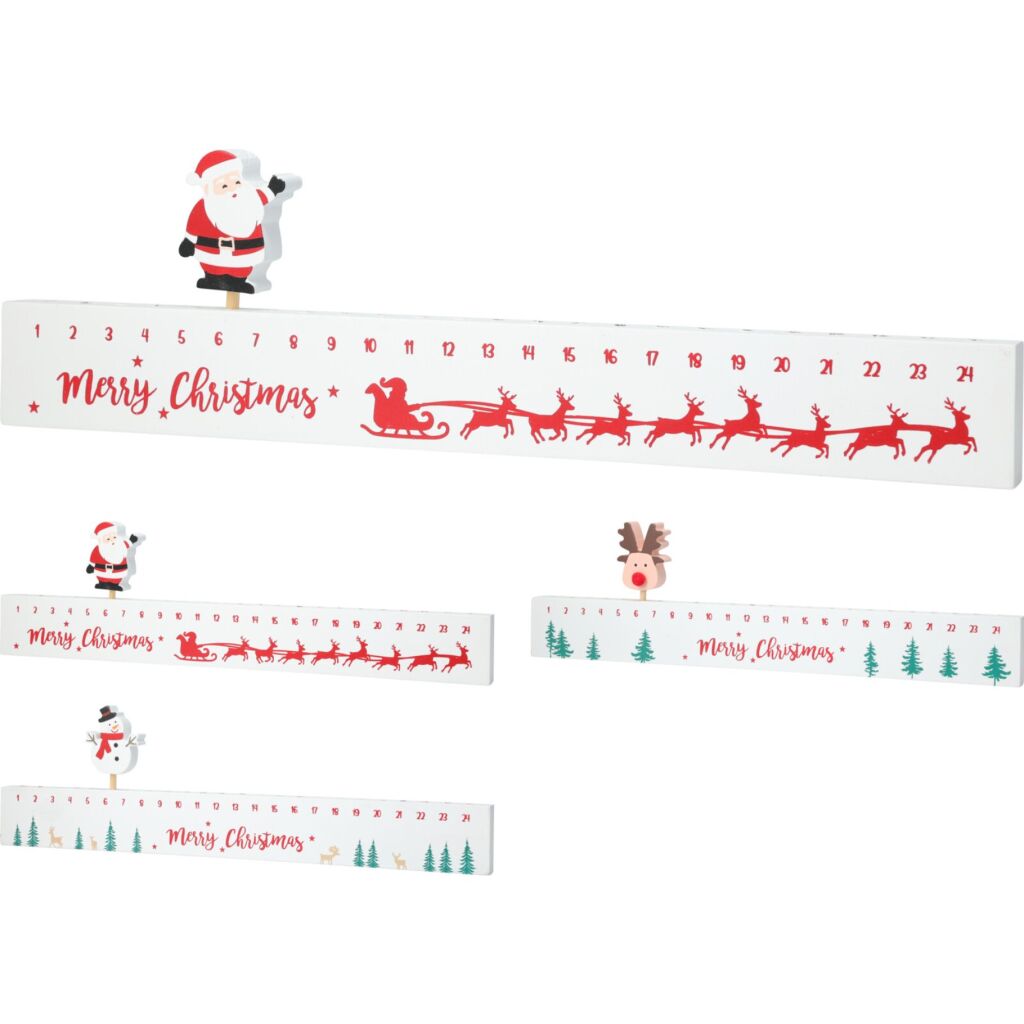 Overige Merken Decoratie Advent Kalender 40 Cm Wit/Rood Assorti